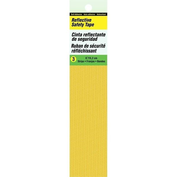Hy-Ko Reflective Safety Tape, 6 in L, Yellow TP-3Y